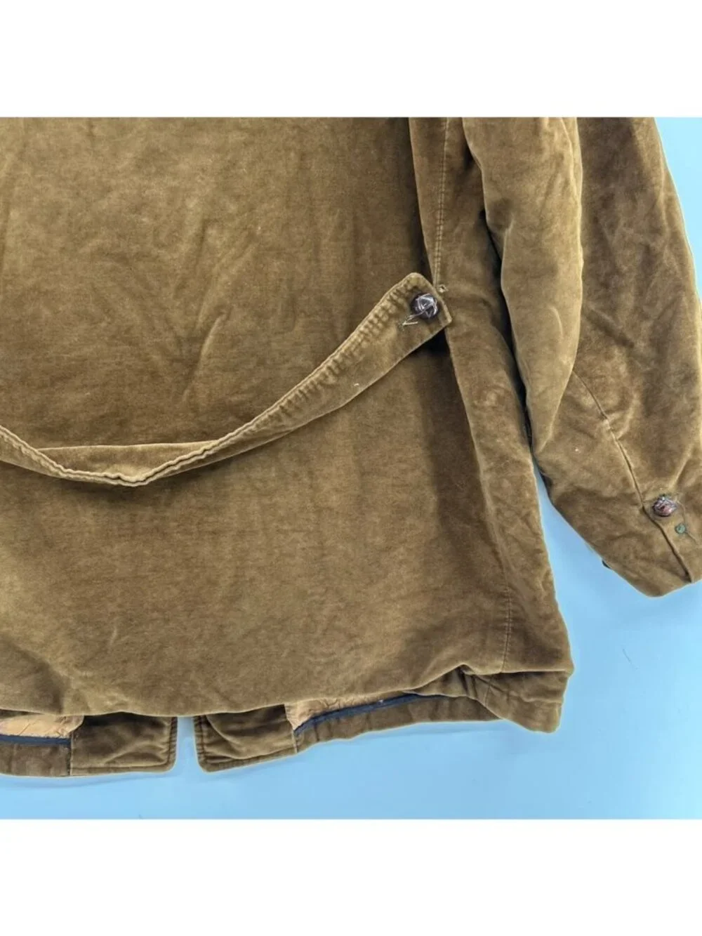 Vintage Dutch Suede Jacket Blazer Men's Size 46 Brown Velvet Button-Front